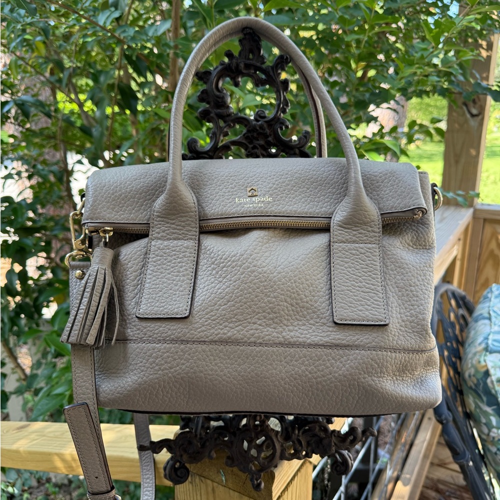 Kate Spade Taupe (Carmen Southport?) Satchel with Structured Design